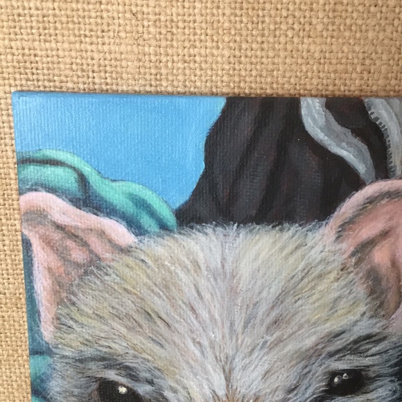 Original 5”x7”acrylic painting of pig in a blanket - Picture 6 of 8